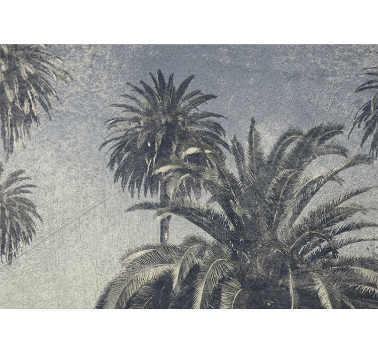 Store enrouleur cuisine palmiers dessinés gris - TenStickers