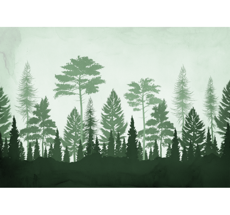 Store enrouleur cuisine arbres scandinaves verts - TenStickers