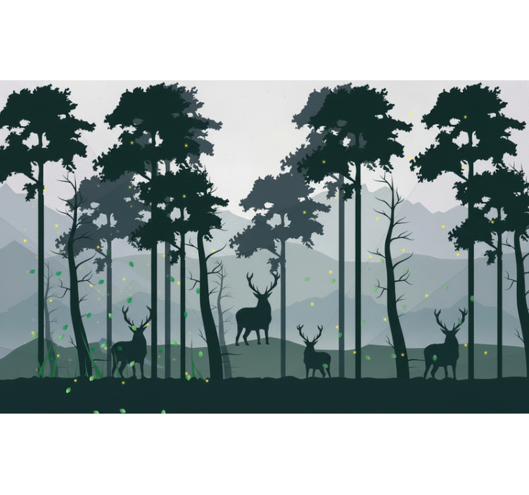 Store enrouleur cuisine silhouette forêt scandi - TenStickers