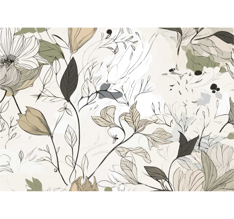 Store enrouleur cuisine fleurs dessinées - TenStickers