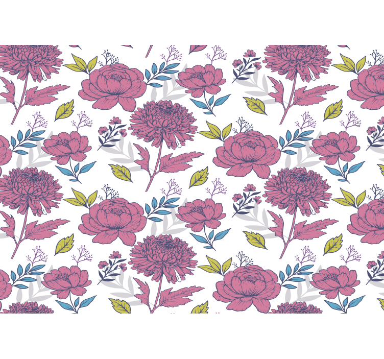Store enrouleur cuisine motif grandes fleurs multicolores - TenStickers