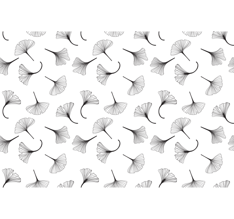 Store enrouleur cuisine motif feuilles de ginkgo noir - TenStickers