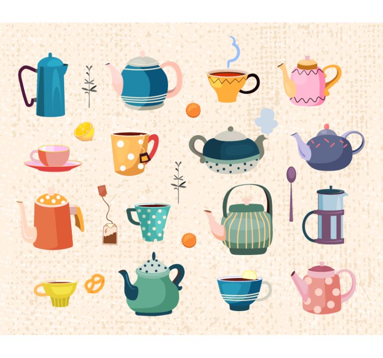 Store enrouleur cuisine vintage thé - TenStickers
