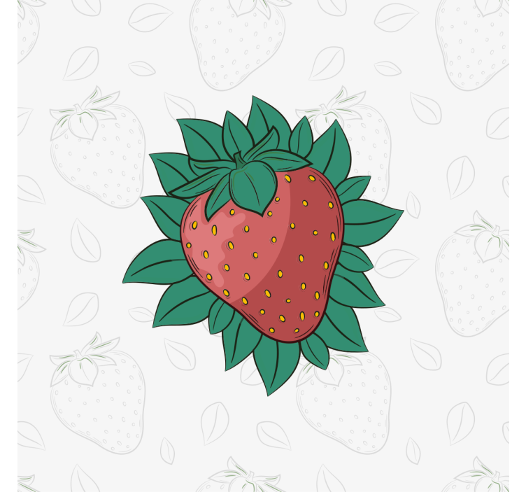 Store enrouleur cuisine fraises juteuses et feuilles vertes - TenStickers