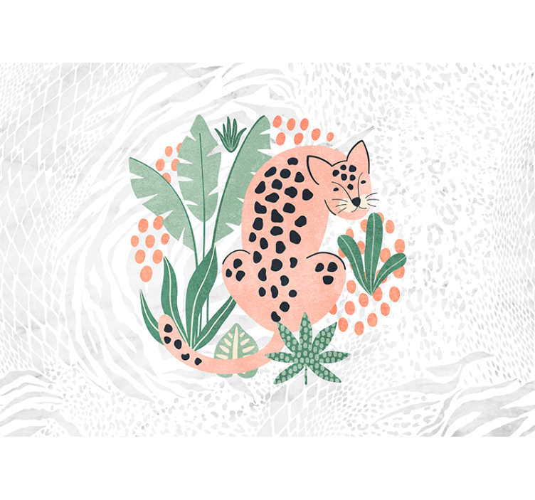 Store enrouleur blanc arbres tropicaux et tigres - TenStickers