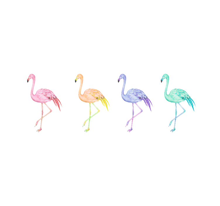 Store enrouleur blanc flamants colorés sans couture - TenStickers