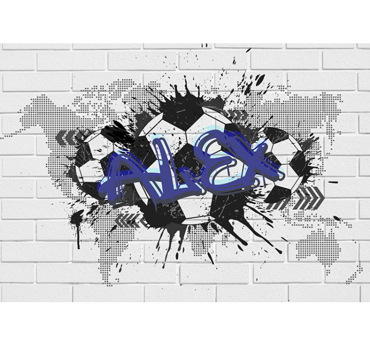 Store enrouleur blanc football graffiti - TenStickers