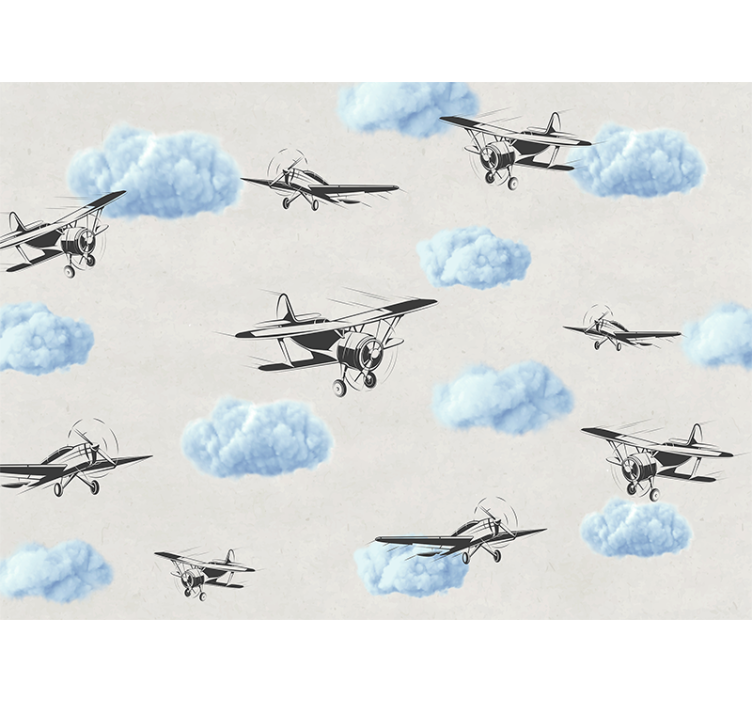 Store enrouleur blanc avions dans le ciel - TenStickers