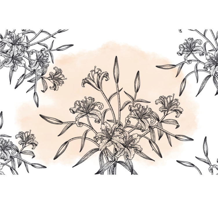 Store enrouleur blanc papier peint panoramique lis - TenStickers