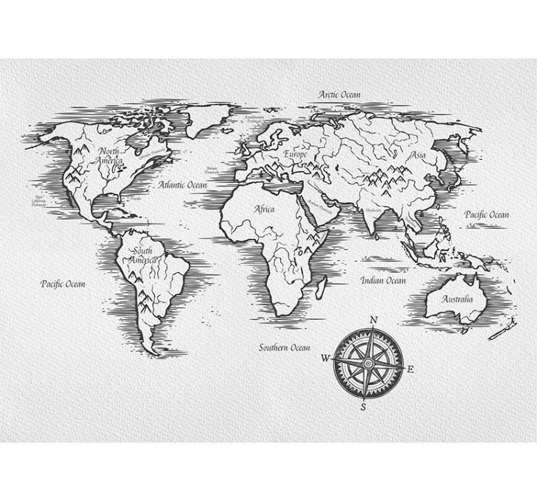 Store enrouleur blanc carte du monde élégante - TenStickers