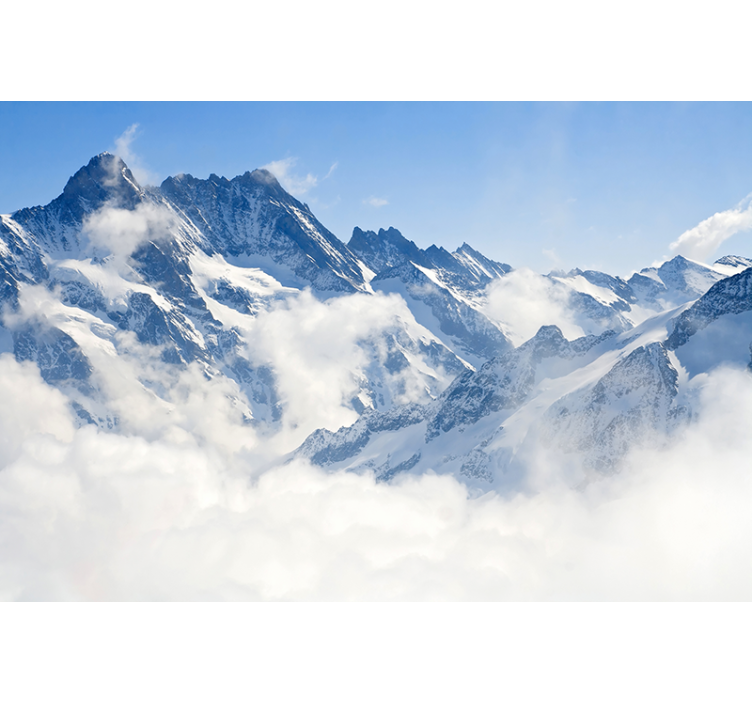 Store enrouleur blanc paysage alpin - TenStickers