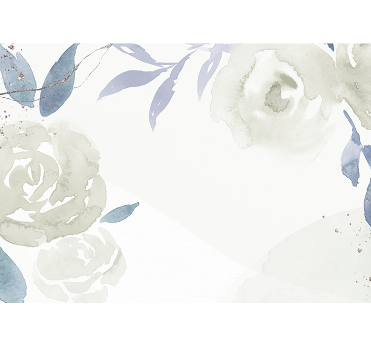 Store enrouleur blanc illustration artistique florale - TenStickers