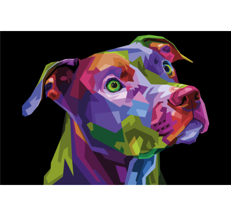 Store enrouleur salon chien pitbull multicolore - TenStickers
