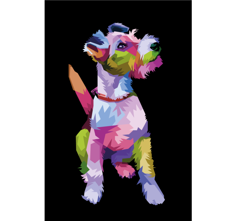 Store enrouleur salon animaux géométriques terrier - TenStickers