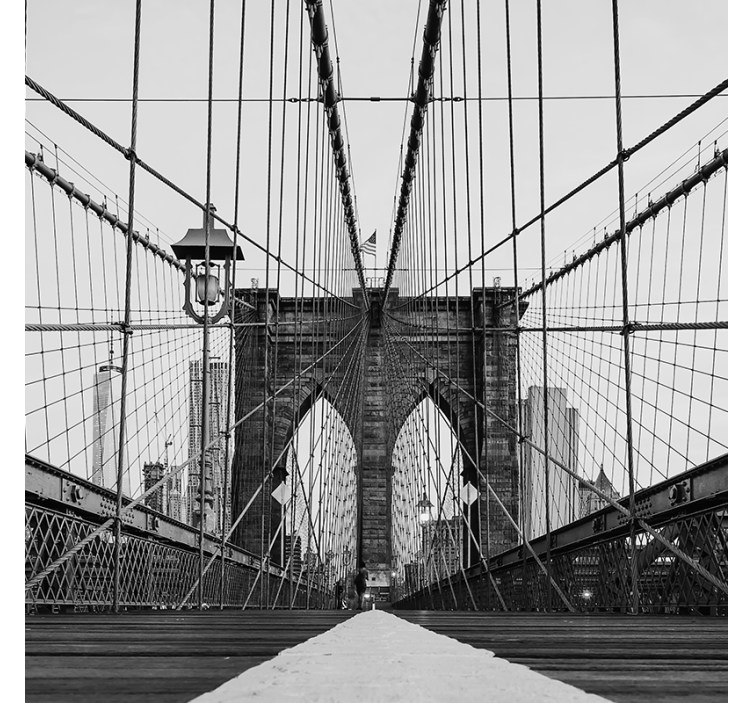 Store enrouleur salon pont de brooklyn noir et blanc - TenStickers
