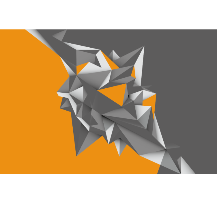 Store enrouleur salon formes abstraites grises et oranges - TenStickers