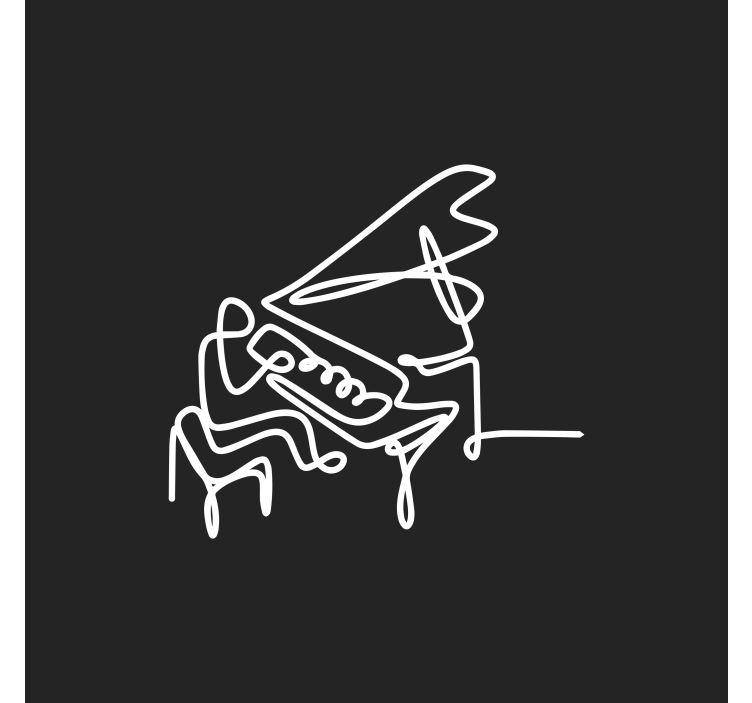 Store enrouleur salon design mignon de pianiste - TenStickers