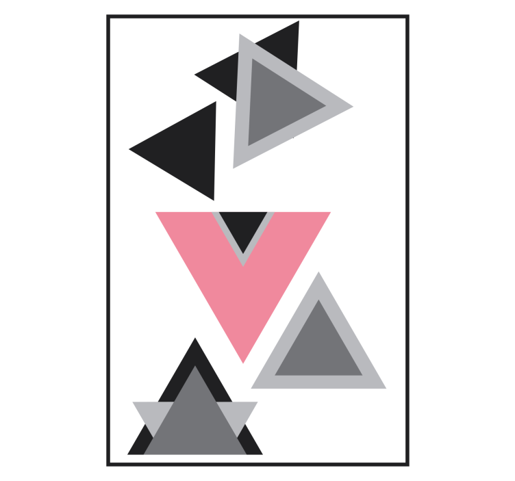 Store enrouleur salon art abstrait triangles - TenStickers