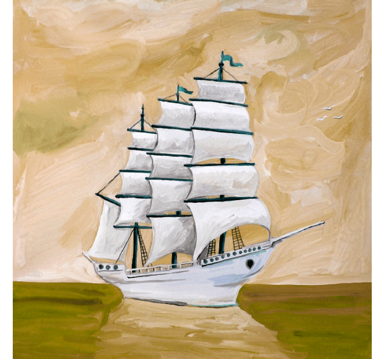 Store enrouleur salon tableau contemporain vaisseau fantôme - TenStickers