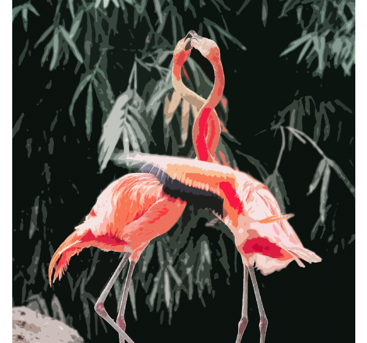 Store enrouleur salon image de flamants roses - TenStickers