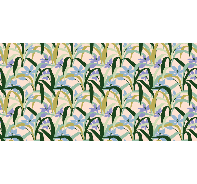 Store enrouleur salon motif abstrait feuilles colorées - TenStickers