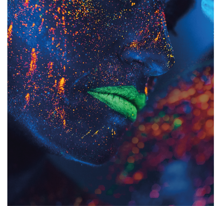 Store enrouleur salon bouche colorée peinte à la main - TenStickers