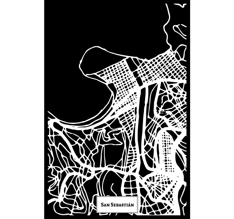 Store enrouleur salon carte topographique san sebastián - TenStickers