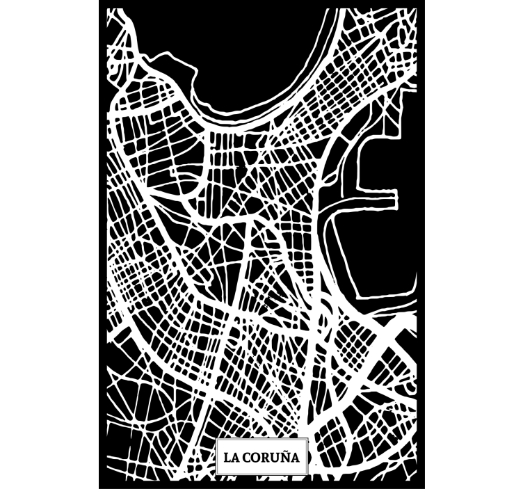 Store enrouleur salon carte topographique la corogne - TenStickers