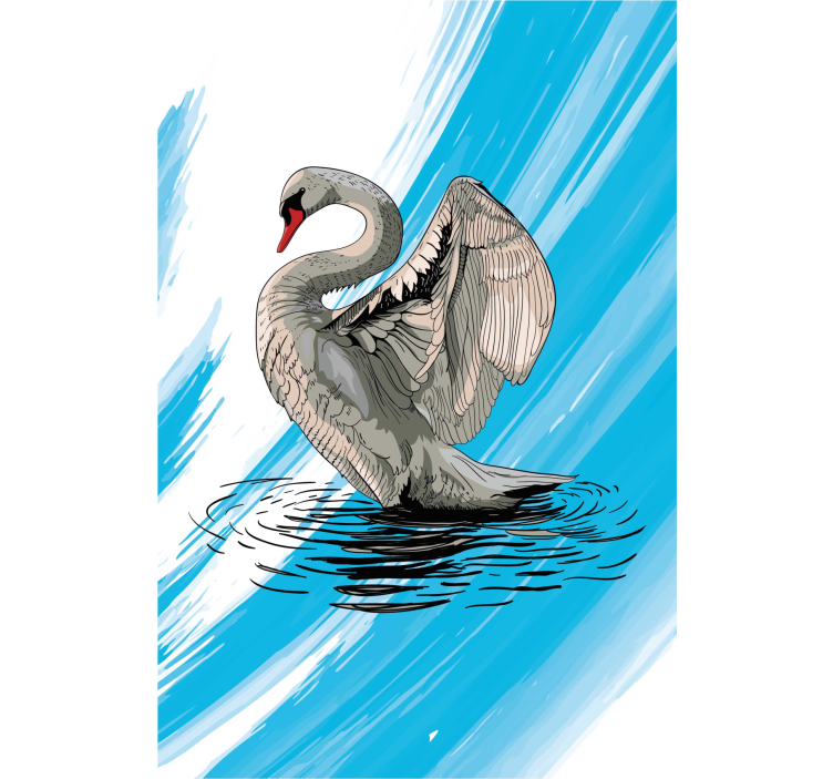 Store enrouleur salon dessin de cygne - TenStickers