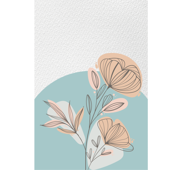 Store enrouleur salon peinture florale - TenStickers