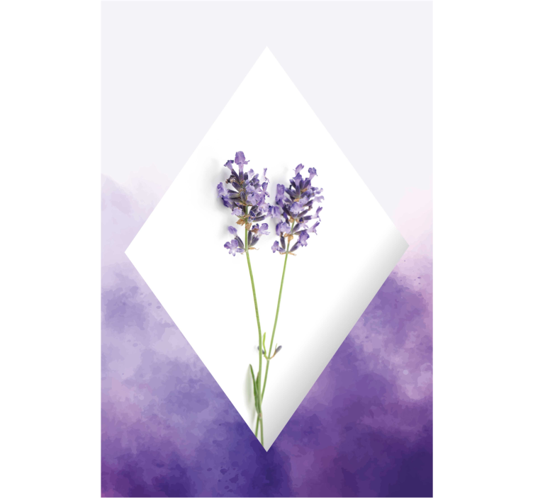 Store enrouleur salon lavande collage aquarelle - TenStickers