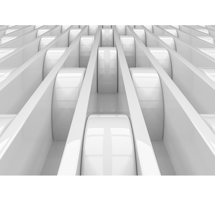 Store enrouleur blanc design géométrique 3d - TenStickers