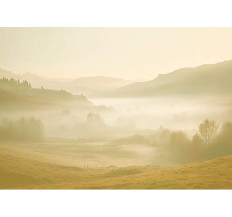 Store enrouleur beige vues brumeuses beiges - TenStickers