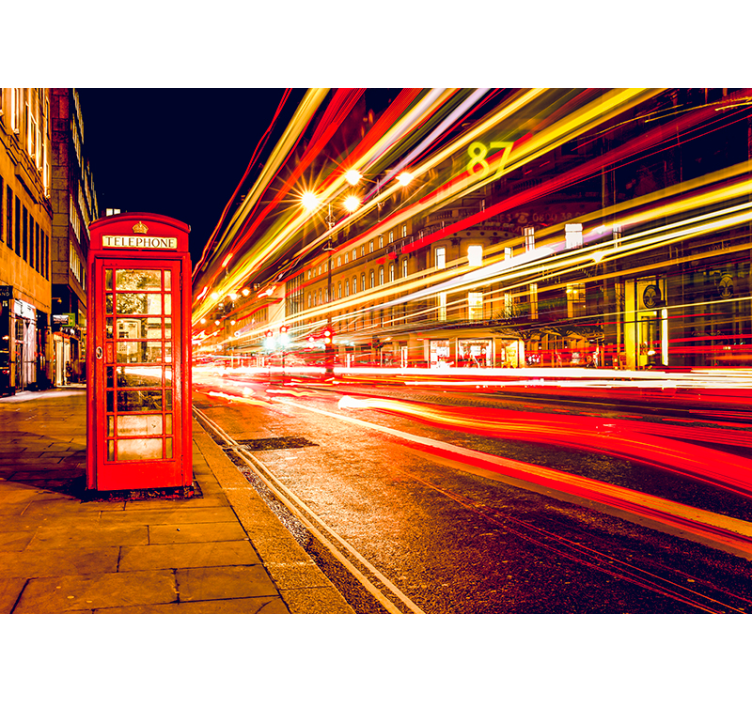 Store enrouleur rouge nuit emblématique de londres - TenStickers