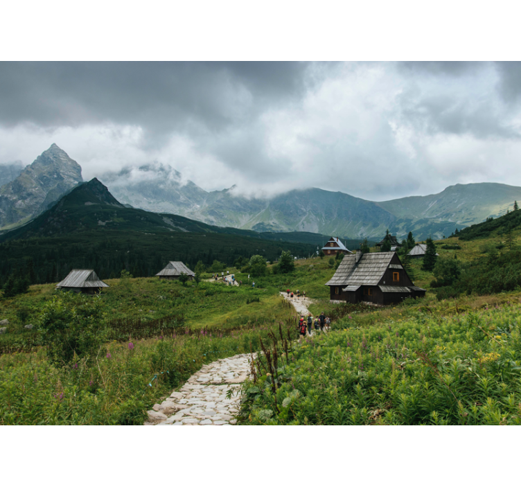 Store enrouleur vert maisons en bois dans les tatras - TenStickers