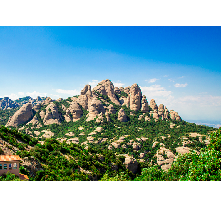 Store enrouleur salon montagne de catedral montserrat - TenStickers