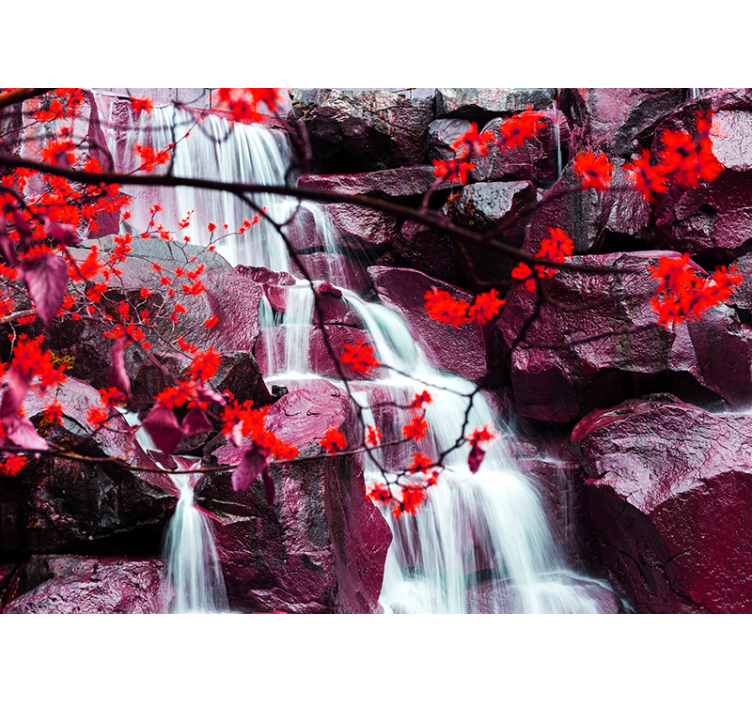 Store enrouleur salon cascade nature printemps forêt - TenStickers