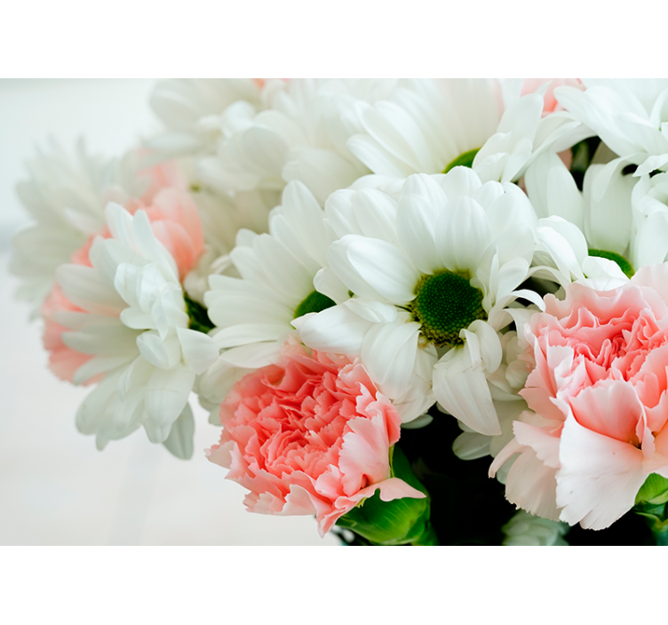 Store enrouleur salon bouquet blanc élégant - TenStickers