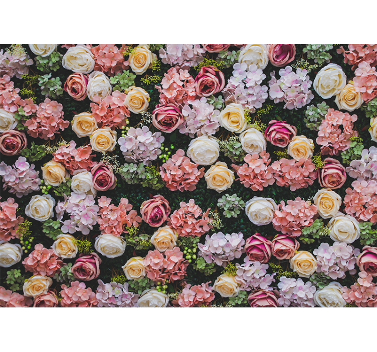 Store enrouleur salon fleurs style vintage - TenStickers
