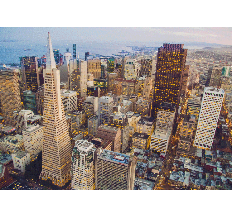 Store enrouleur salon gratte-ciels de san francisco - TenStickers