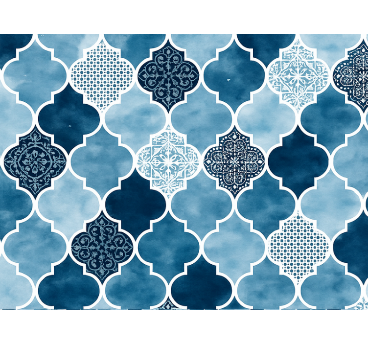Store enrouleur bleu aquarelle marocaine - TenStickers