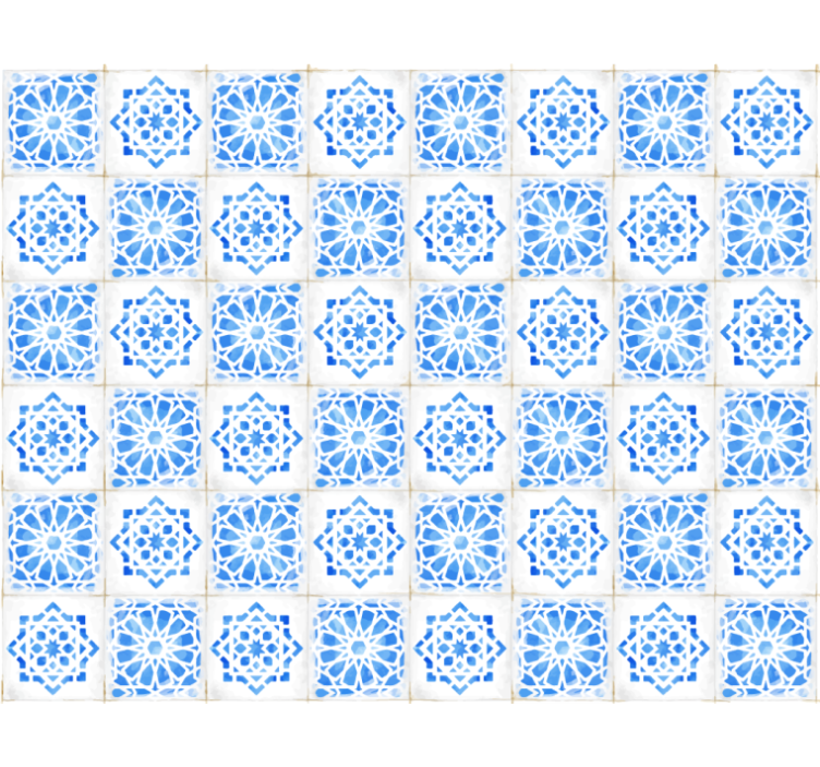 Store enrouleur bleu motifs bleus complexes - TenStickers