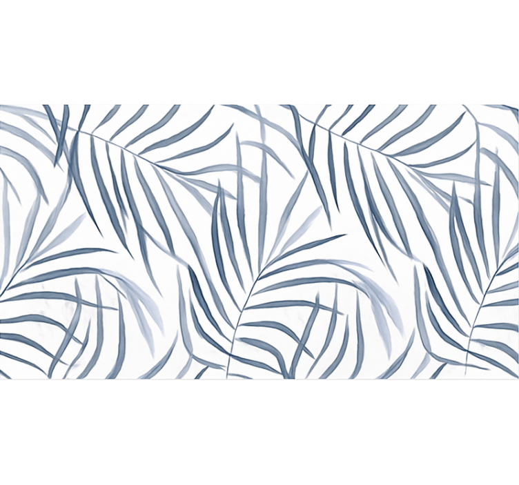 Store enrouleur bleu motif feuilles fines - TenStickers