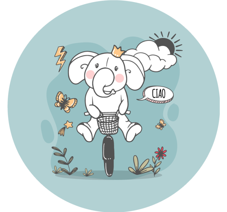 Store enrouleur bleu bonjour éléphant - TenStickers