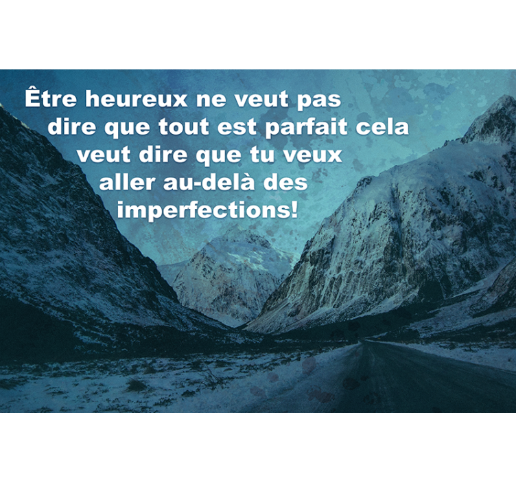 Store enrouleur bleu route vide et montagnes enneigées - TenStickers