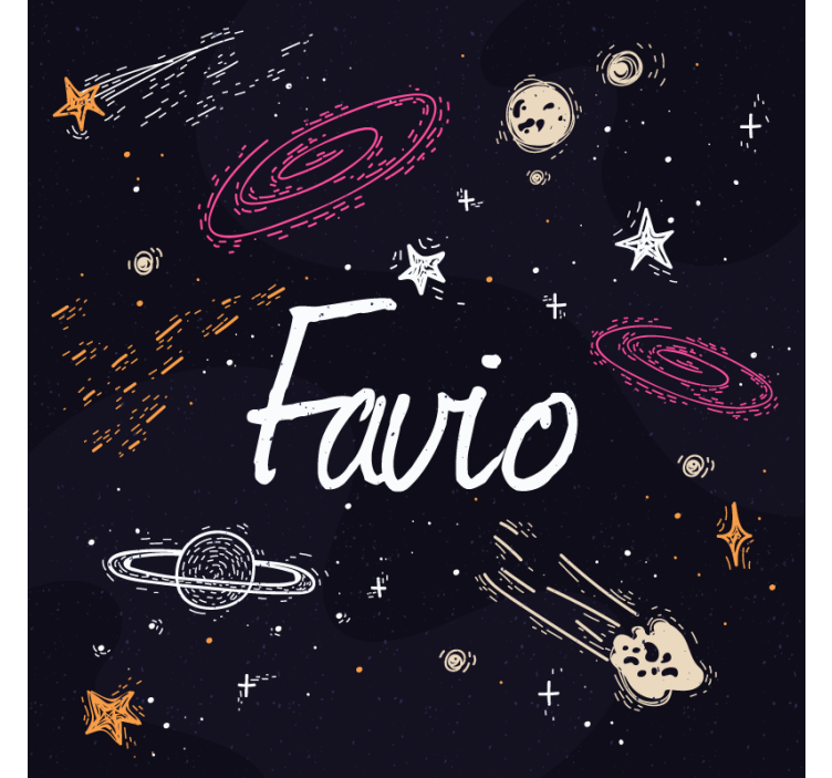 Store enrouleur bleu galaxie avec nom personnalisable - TenStickers