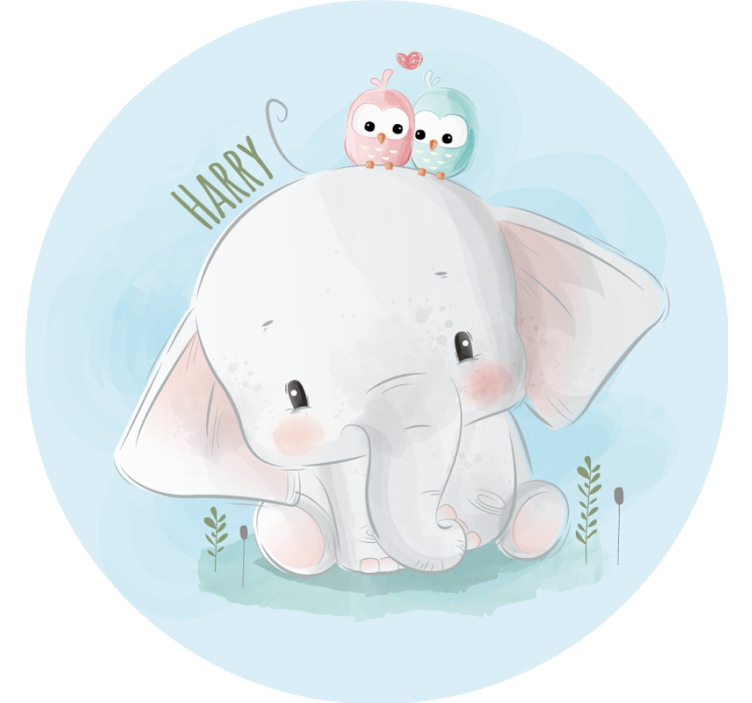 Store enrouleur bleu éléphant bleu grand - TenStickers