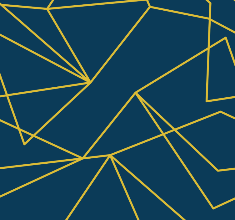 Store enrouleur bleu lignes géométriques dorées - TenStickers