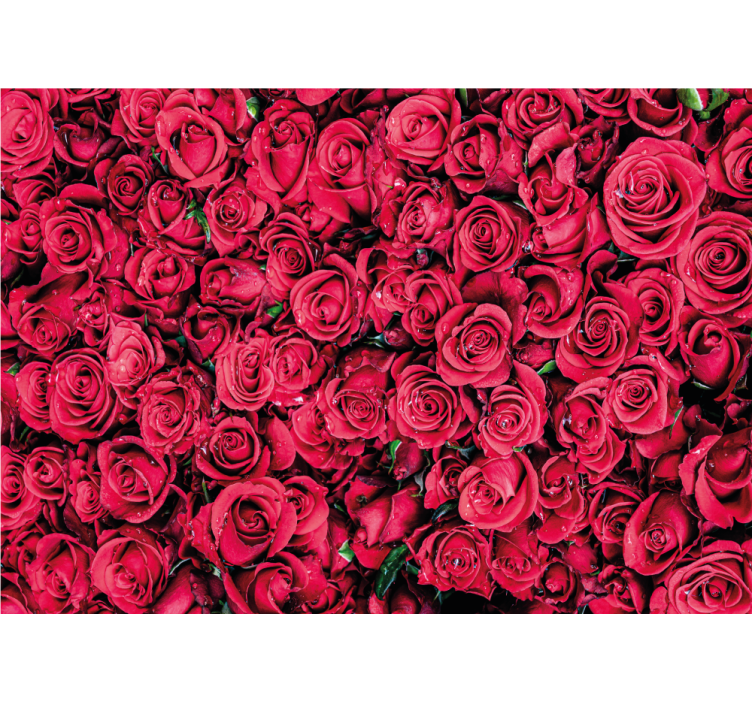 Store enrouleur salon fleurs rouges sur fond texturé - TenStickers