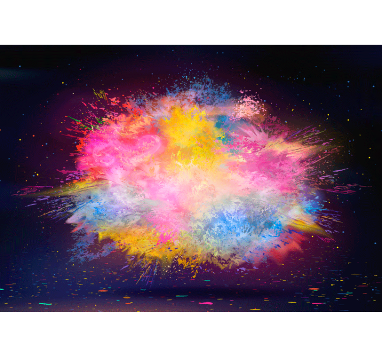 Store enrouleur salon explosion de couleurs arc-en-ciel - TenStickers